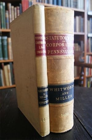 Imagen del vendedor de Statutory Law of Corporations in Pennsylvania. Including Annotations and a Complete Set of Forms. 1 vol. + Supplement: The Corporation Laws of Pennsylvania, 1903-1905. including railroads and street railways, compiled and classified (.) a la venta por erlesenes  Antiquariat & Buchhandlung