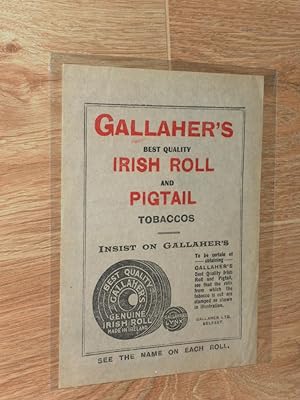 Advert: Gallagher's Best Quality Irish Roll and Pigtail Tobaccos