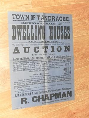 Town of Tandragee Notice of Public Auction of Dwelling House In the Courthouse, 18th January 1928