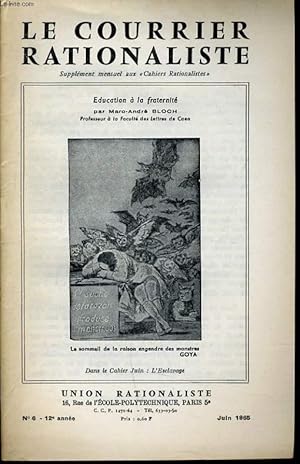 Seller image for LE COURRIER RATIONALISTEn6 (dans le cahier Juin : l'esclavage) : Education la fraternit for sale by Le-Livre