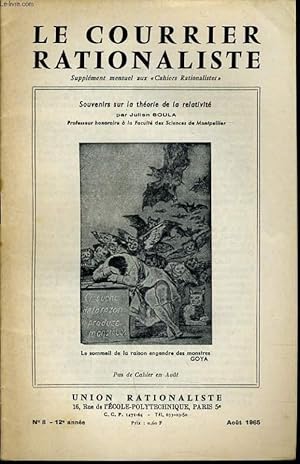 Seller image for LE COURRIER RATIONALISTEn8 : Souvenirs sur la thorie de la relativit for sale by Le-Livre