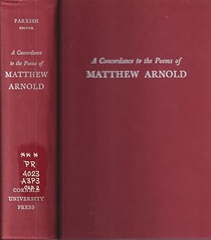 Seller image for A Concordance To The Poems Of Matthew Arnold for sale by Jonathan Grobe Books