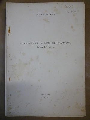 Imagen del vendedor de El Asiento del la Mina de Huancavelica en 1779. a la venta por Carmichael Alonso Libros