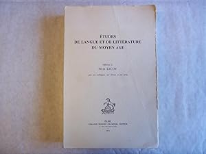 Imagen del vendedor de Etudes De Langue et De Litterature Du Moyen Age. a la venta por Carmarthenshire Rare Books