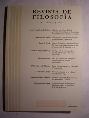 Imagen del vendedor de Revista de Filosofa. Vol. 35. Num. 2 ( 2010 ) a la venta por Librera Antonio Azorn