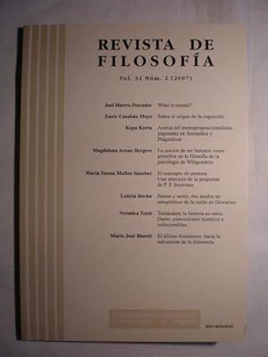 Bild des Verkufers fr Revista de Filosofa. Vol. 32. Num.2 ( 2007 ) zum Verkauf von Librera Antonio Azorn