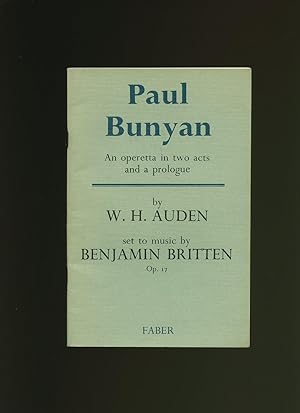Bild des Verkufers fr Paul Bunyan; An Operetta in Two Acts and a Prologue zum Verkauf von Little Stour Books PBFA Member