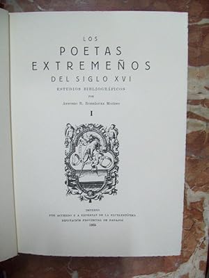 Imagen del vendedor de LOS POETAS EXTREMEOS DEL SIGLO XVI. ESTUDIOS BIBLIOGRFICOS a la venta por Itziar Arranz Libros & Dribaslibros