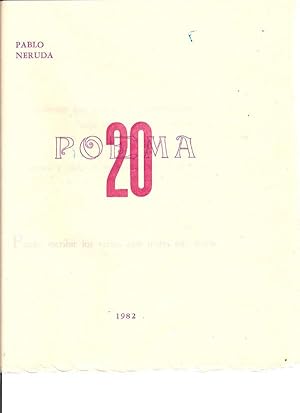 Seller image for Poema 20 for sale by Priscilla Juvelis Inc., ABAA