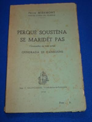 Imagen del vendedor de Perqu Soustna se Maridt Pas. Oundrada de Cansouns a la venta por Emmanuelle Morin