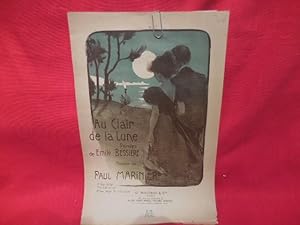 Publicité pour la partition de au clair de la lune, paroles de Émile Bessière, musique de Paul Ma...