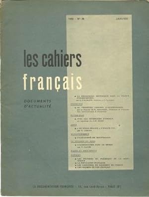 Imagen del vendedor de Les Cahiers Francais 1958 - No. 36, Janvier a la venta por Works on Paper