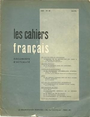 Bild des Verkufers fr Les Cahiers Francais 1959 - No. 38, Mars zum Verkauf von Works on Paper
