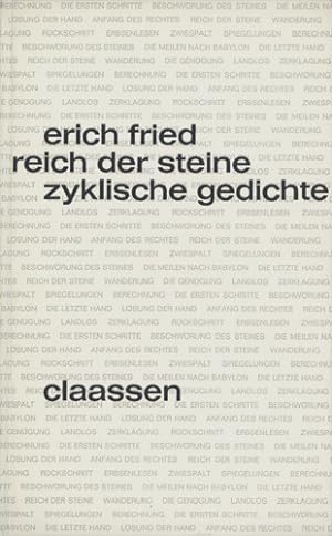 Seller image for Reich der Steine. Zyklische Gedichte. for sale by Georg Fritsch Antiquariat