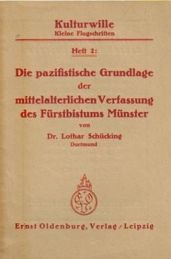 Imagen del vendedor de Die pazifistischen Grundlagen der mittelalterlichen Verfassung des Frstbistums Mnster, a la venta por ANTIQUARIAT H. EPPLER