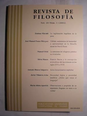 Imagen del vendedor de Revista de Filosofa. Vol. 29. Num. 1 (2004) a la venta por Librera Antonio Azorn