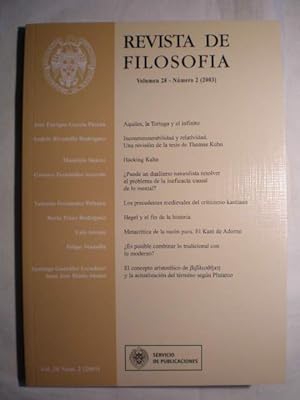 Image du vendeur pour Revista de Filosofa. Volumen 28. Num. 2 (2003) mis en vente par Librera Antonio Azorn