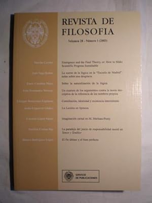 Image du vendeur pour Revista de Filosofa. Volumen 28. Num. 1 (2003) mis en vente par Librera Antonio Azorn