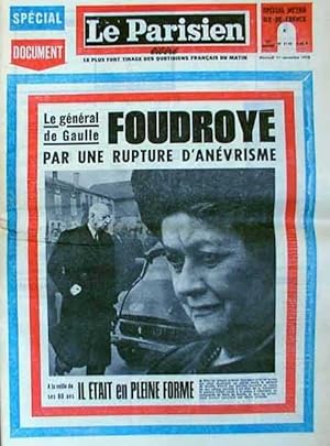 LE GENERAL DE GAULLE FOUDROYE PAR UNE RUPTURE D'ANEVRISME