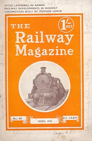 Image du vendeur pour The Railway Magazine. Volume LXXIV, No 442. April 1934 mis en vente par Barter Books Ltd