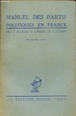 Seller image for MANUEL DES PARTIS POLITIQUES EN FRANCE for sale by Le-Livre