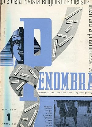 PENOMBRA, premiata rivista enigmistica mensile illustrata anno 1961 (N.1-12 COMPLETA), forlì, Pen...