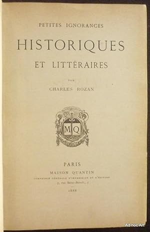 Petites ignorances historiques et littéraires