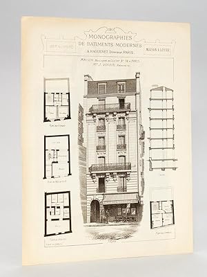 Monographies de Bâtiments Modernes. Maison Boulevard de Clichy n° 98 à Paris. Mr. J. Voisin Archi...