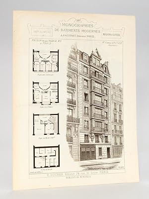 Monographies de Bâtiments Modernes. Maison Avenue Trudaine n° 21 à Paris. Mr. Charles Gautier Arc...