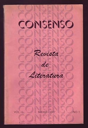 Bild des Verkufers fr CONSENSO: Revista de Literatura. Vol 1: No. 1, Mayo 1977. zum Verkauf von ABLEBOOKS