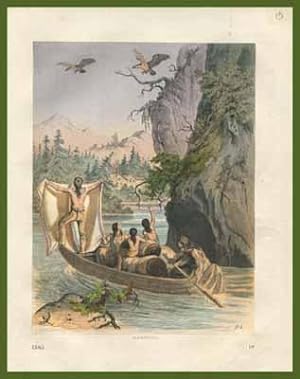 Immagine del venditore per Indiani d'America in una canoa e rapaci venduto da Studio Bibliografico Imprimatur