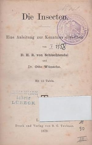 Seller image for Die Insecten. Eine Anleitung zur Kenntnis derselben. Mit Vorwort und Einleitung. for sale by Antiquariat Carl Wegner