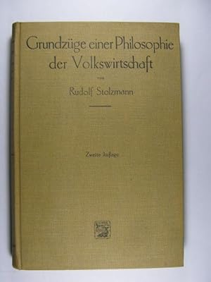 Bild des Verkufers fr Grundzge einer Philosophie der Volkswirtschaft. Versuch einer Volkswirtschaftslehre auf philosophischem Grunde. zum Verkauf von Rotes Antiquariat