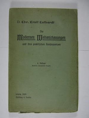 Bild des Verkufers fr Apologie des Christenthums. Bd.4 Die modernen Weltanschauungen und ihre praktischen Konsequenzen. Vortrge ber Fragen der Gegenwart aus Kirche, Schule, Staat und Gesellschaft im Winter 1880 zu Leipzig gehalten. zum Verkauf von Rotes Antiquariat