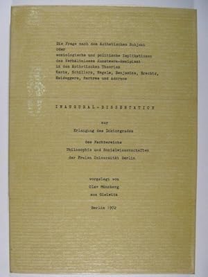 Die Frage nach dem ästhetischen Subjekt oder soziologische und politische Implikationen des Verhä...