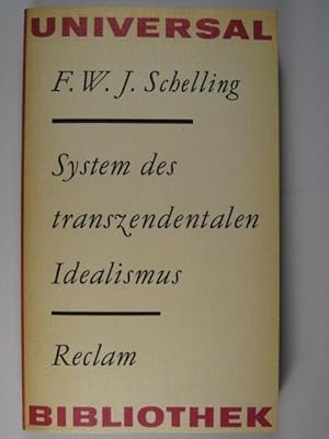 Bild des Verkufers fr System des transzendentalen Idealismus. zum Verkauf von Rotes Antiquariat