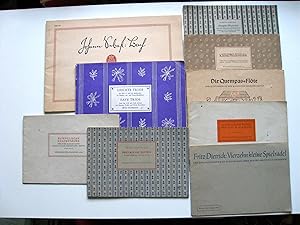 Seller image for Ten Vintage Booklets of Sheet Music for Descant, Alto and Treble Recorders [Blockfloten] mostly produced in Germany and in German with some English. for sale by Stoneman Press