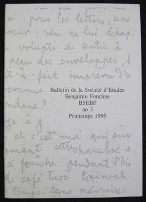 Image du vendeur pour Bulletin de la Socit d'Etudes Benjamin Fondane No 3, Printemps 1995. Comit de Rdaction: Monique Jutrin [et al.] mis en vente par James Fergusson Books & Manuscripts