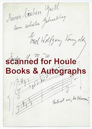 Autograph Musical Quotation Signed