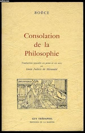Bild des Verkufers fr CONSOLATION DE LA PHILOSOPHIE zum Verkauf von Le-Livre