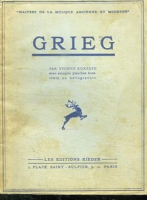 Image du vendeur pour GRIEG. mis en vente par Le-Livre