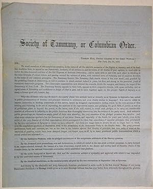 SOCIETY OF TAMMANY, OR COLUMBIAN ORDER. TAMMANY HALL, COUNCIL CHAMBER OF THE GREAT WIGWAM, NEW YO...