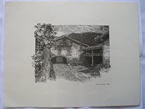 Litografía - Lithography : CASERÍO DE GANTZAGA - ZUYA (Alava)