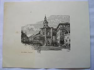 Litografía - Lithography : PLAZA DEL MACHETE - VITORIA GASTEIZ (Alava)