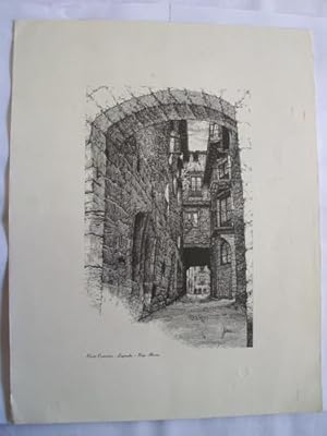 Litografía - Lithography : PUERTA CARNICERÍAS - LAGUARDIA (Alava)