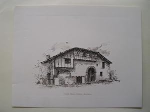 Litografía - Lithography : CASERÍO PEKOTXI - ARBEROA - BENABARRA (Vizcaya)