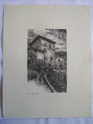 Litografía - Lithography : TORRE EN LLODIO - AYALA (Alava)