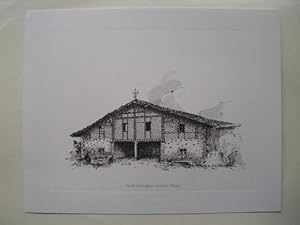 Litografía - Lithography : CASERÍO GAZTELUGOITIA - ABADIANO - VIZCAYA