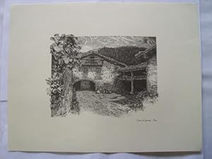 Litografía - Lithography : CASERÍO DE GANTZAGA - ZUYA (Alava)