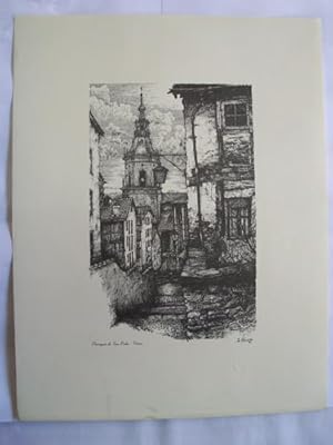 Litografía - Lithography : PARROQUIA DE SAN PEDRO - VITORIA (Alava)